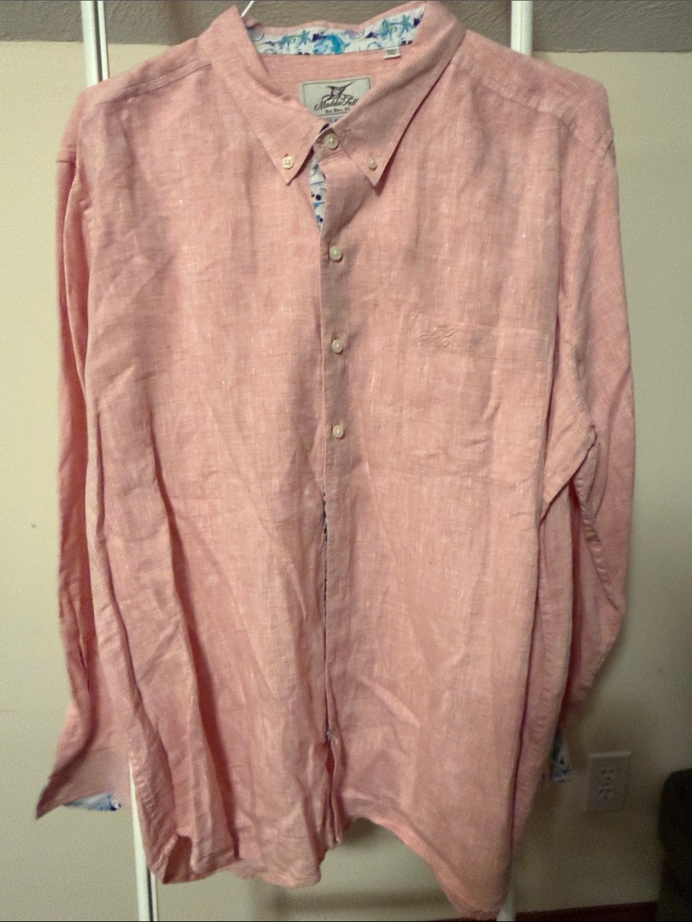 Madda Fella Ernest Linen long sleeved button down shirt - size XXL - island cora